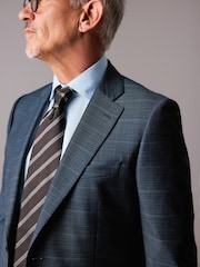 Blue Slim Fit Signature Zignone Textured Check Suit: Jacket - Image 4 of 11