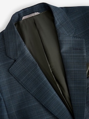 Blue Slim Fit Signature Zignone Textured Check Suit: Jacket - Image 8 of 11