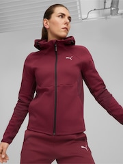 Puma Red EVOSTRIPE Womens Full-Zip Hoodie - Image 1 of 5