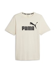 Puma White Mens Essentials Logo 100% Cotton T-Shirt - Image 4 of 5