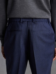 Blue Signature Zignone Italian Wool Flannel Slim Fit Formal Trousers - Image 4 of 8