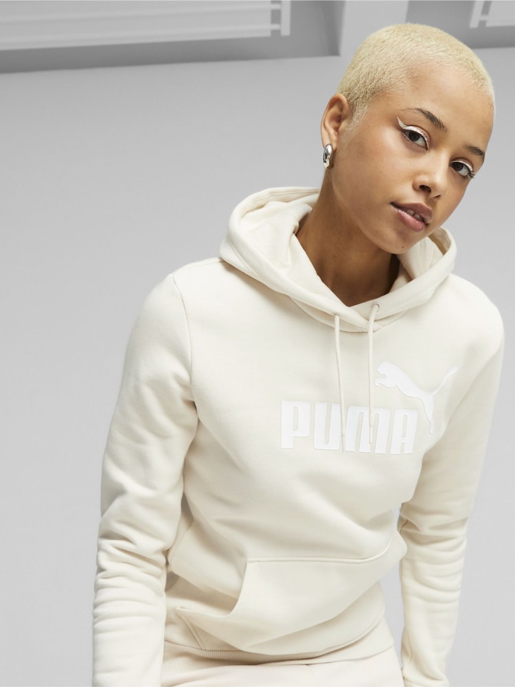 Puma White Essentials Logo FL Womens Hoodie - Image 1 of 7