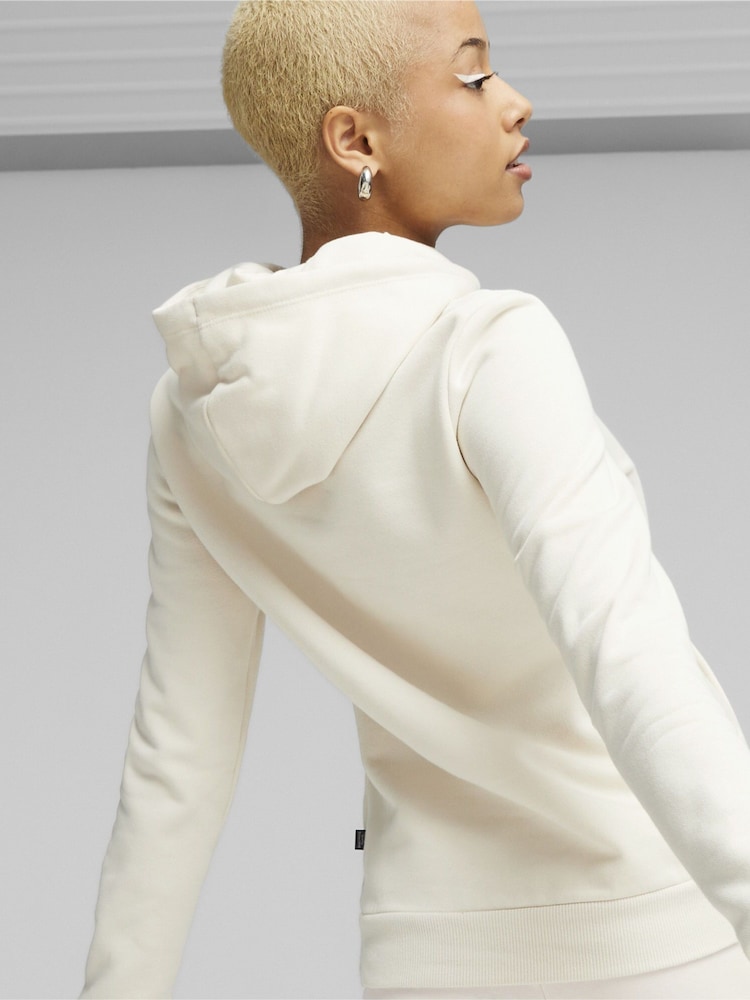Puma White Essentials Logo FL Womens Hoodie - Image 2 of 7