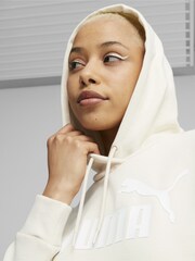 Puma White Essentials Logo FL Womens Hoodie - Image 4 of 7