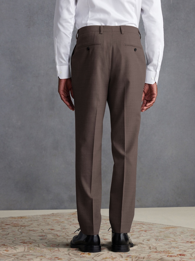 Braun - Signature Tollegno Anzug in schmaler Passform: Hose - Image 2 of 8
