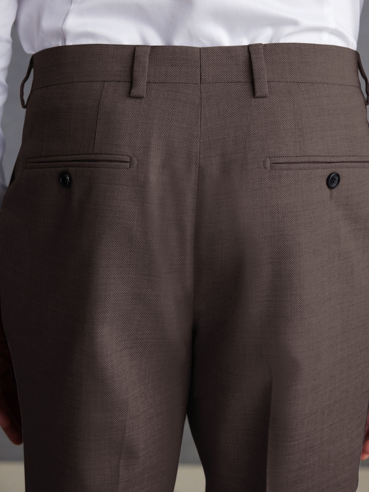 Braun - Signature Tollegno Anzug in schmaler Passform: Hose - Image 4 of 8