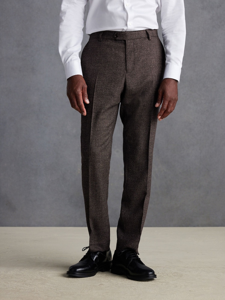 neutre - Coupe ajustée  Signature TG Di Fabio Italian Fabric Textured Pantalon de costume - Image 1 of 6