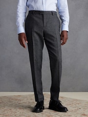 Grey Slim Fit Signature TG Di Fabio Italian Fabric Textured Suit Trousers - Image 1 of 9