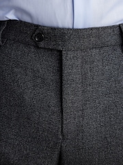 Grey Slim Fit Signature TG Di Fabio Italian Fabric Textured Suit Trousers - Image 4 of 9