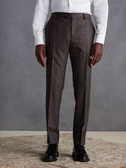 Burgundy Red Slim Fit Signature Marzotto Check Suit: Trousers - Image 1 of 8