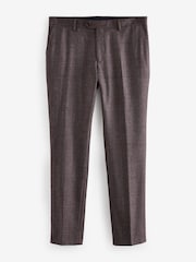 Burgundy Red Slim Fit Signature Marzotto Check Suit: Trousers - Image 5 of 8