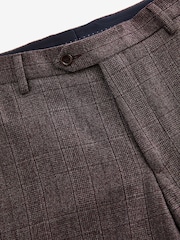 Burgundy Red Slim Fit Signature Marzotto Check Suit: Trousers - Image 6 of 8