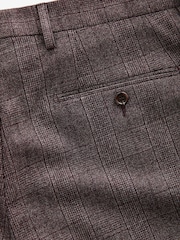 Burgundy Red Slim Fit Signature Marzotto Check Suit: Trousers - Image 7 of 8