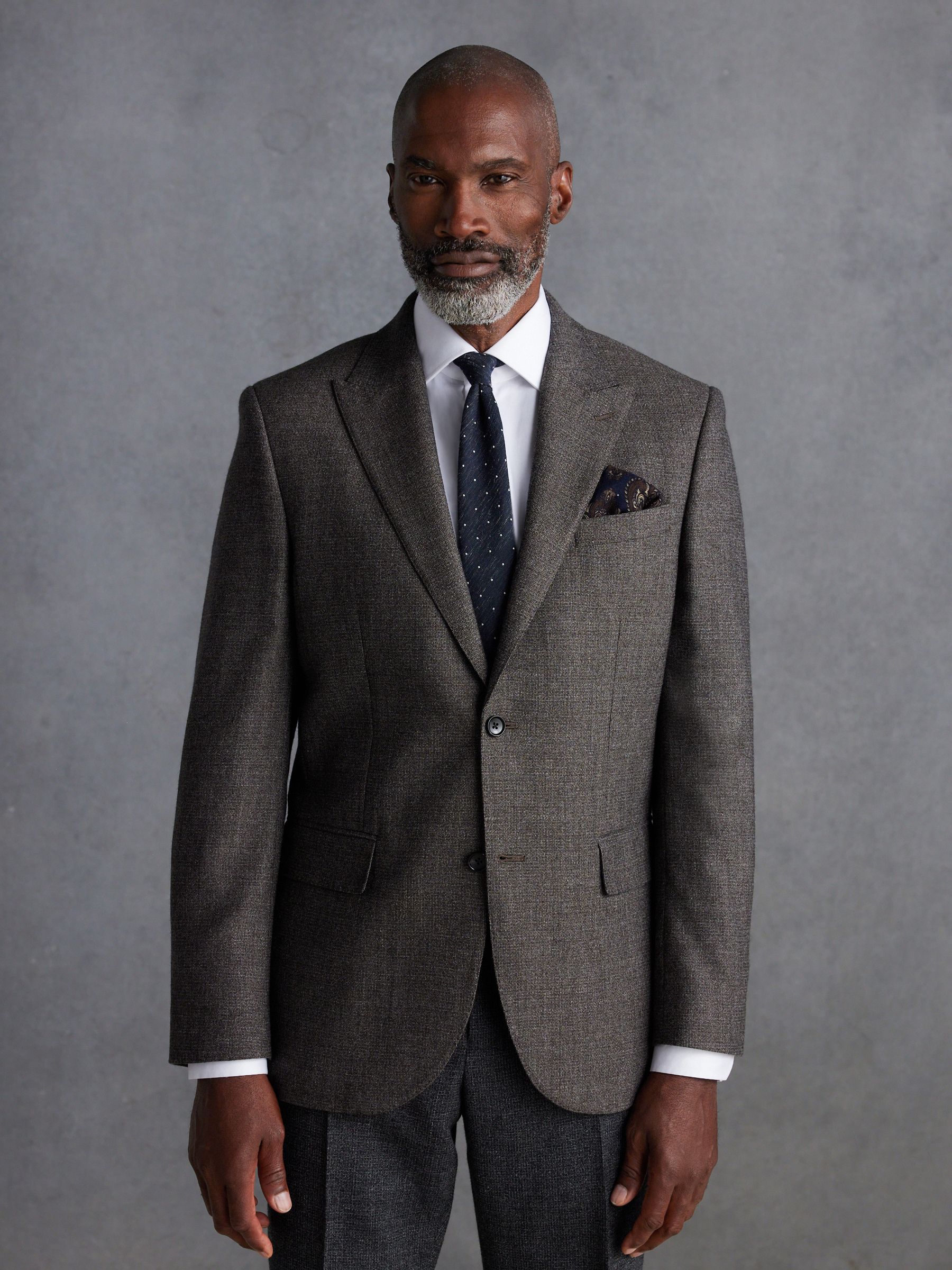 Buy Neutral Slim Fit Signature TG Di Fabio Italian Fabric