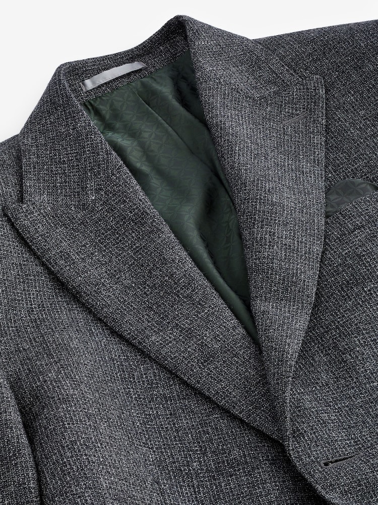 Grau - Slim Fit Anzugjacke aus strukturiertem italienischem Stoff von Signature TG Di Fabio - Image 10 of 11