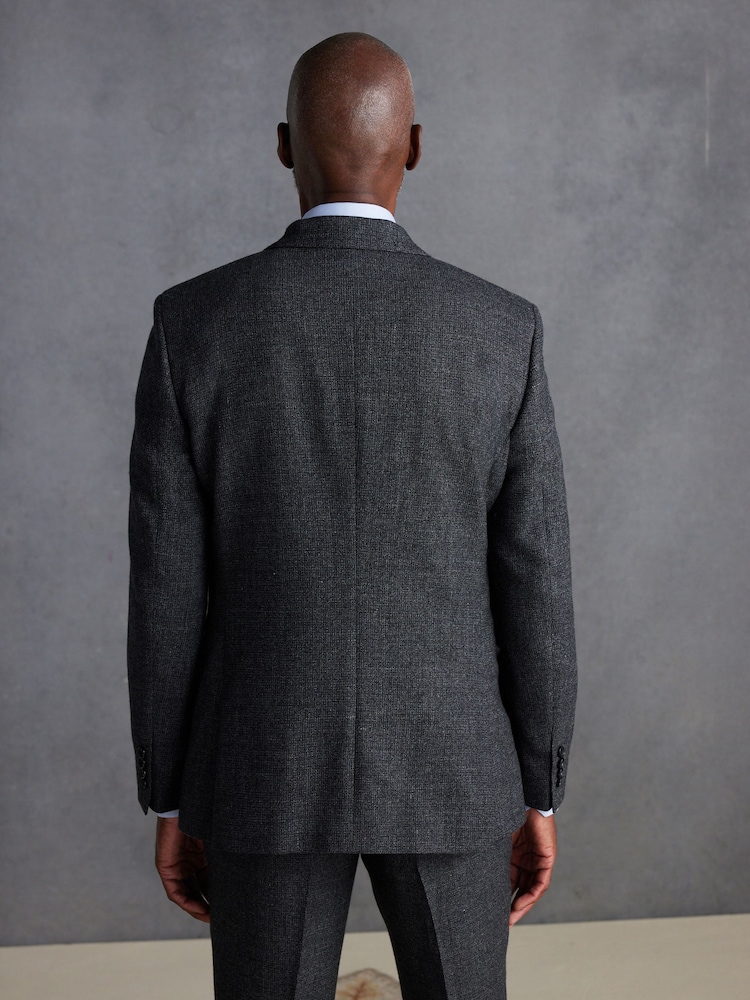 Grau - Slim Fit Anzugjacke aus strukturiertem italienischem Stoff von Signature TG Di Fabio - Image 3 of 11