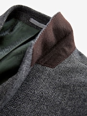 Grau - Slim Fit Anzugjacke aus strukturiertem italienischem Stoff von Signature TG Di Fabio - Image 8 of 11