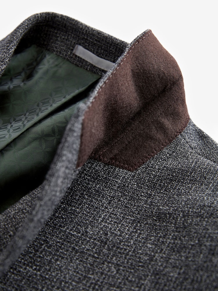 Grau - Slim Fit Anzugjacke aus strukturiertem italienischem Stoff von Signature TG Di Fabio - Image 8 of 11