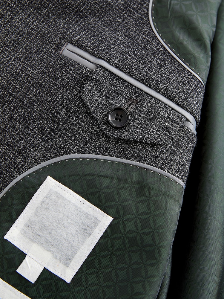 Grau - Slim Fit Anzugjacke aus strukturiertem italienischem Stoff von Signature TG Di Fabio - Image 9 of 11