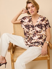 Animal Print Short Sleeve Overhead Top - Image 2 of 6