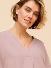 Mauve Purple Short Sleeve Overhead Top - Image 4 of 6