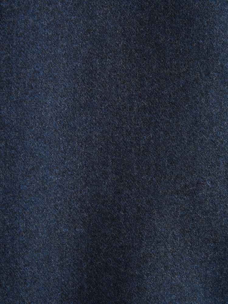 Blue Slim Fit Signature Zignone Italian Wool Flannel Shacket - Image 10 of 10