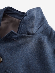 Blue Slim Fit Signature Zignone Italian Wool Flannel Shacket - Image 8 of 10