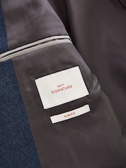 Blue Slim Fit Signature Zignone Italian Wool Flannel Shacket - Image 9 of 10