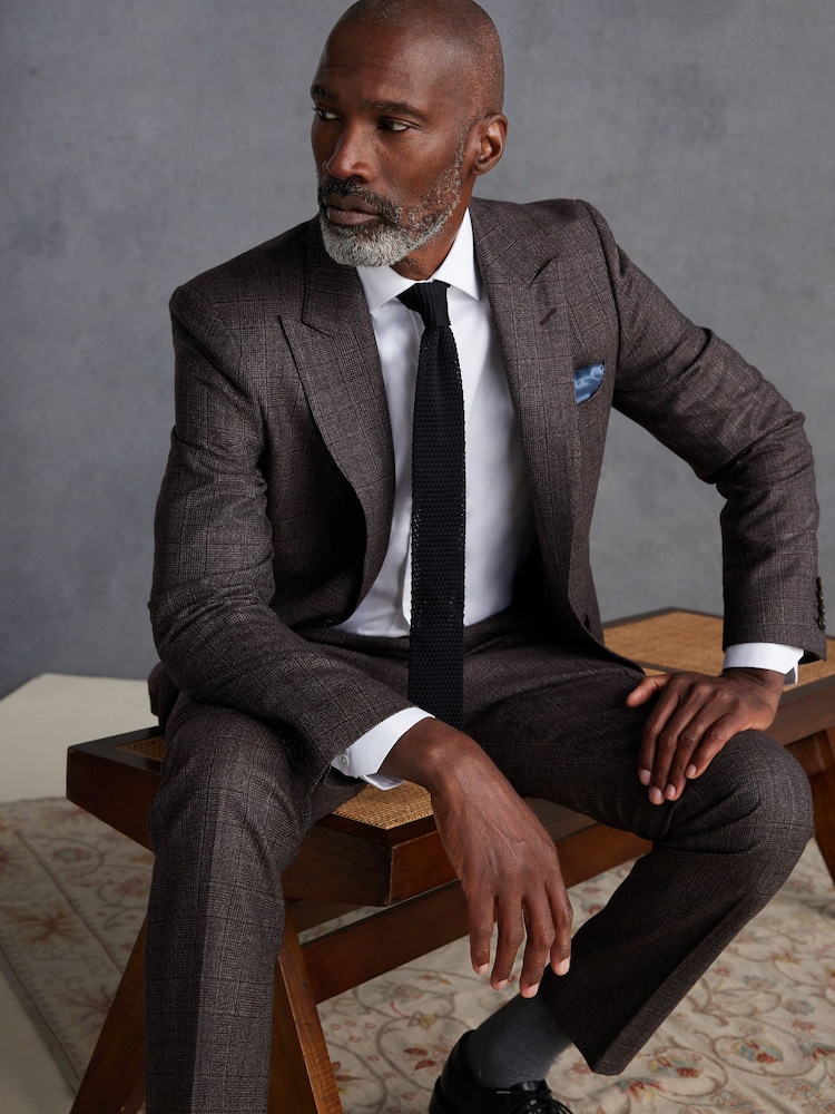 أحمر عنابي - Slim Fit Signature Marzotto Check Suit: Jacket - صورة 2 من 10 أحمر عنابي - Slim Fit Signature Marzotto Check Suit: Jacket - صورة 2 من 10