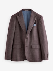 Burgundsko rdeča - ozek kroj Signature Marzotto Check moška obleka: jakna; suknjič - Slika 6 iz 10
