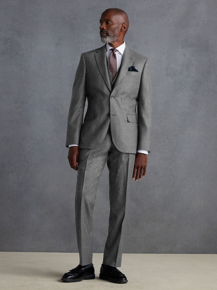 Gris - Signature Zignone Flannel Suit Trousers - Image 2 of 8
