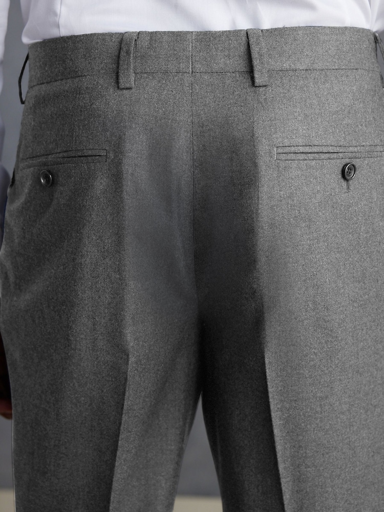 Gris - Signature Zignone Flannel Suit Trousers - Image 4 of 8