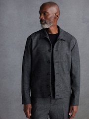 Grey Signature TG Di Fabio Italian Wool Slim Fit Shacket - Image 3 of 6