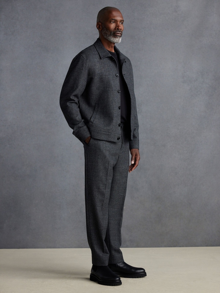 Grey Slim Fit Signature TG Di Fabio Italian Wool Formal Trousers - Image 2 of 5