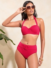 Love & Roses Pink High Waisted Bikini Bottom - Image 2 of 4