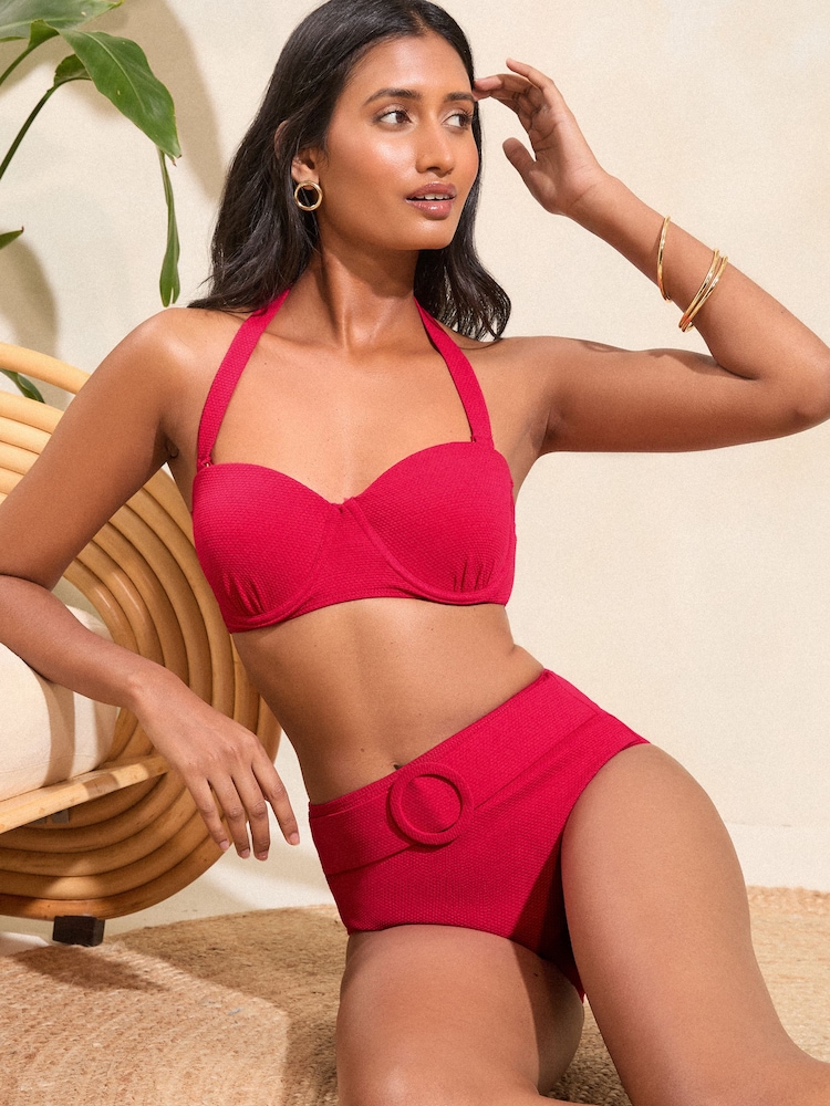 Love & Roses Pink High Waisted Bikini Bottom - Image 4 of 4