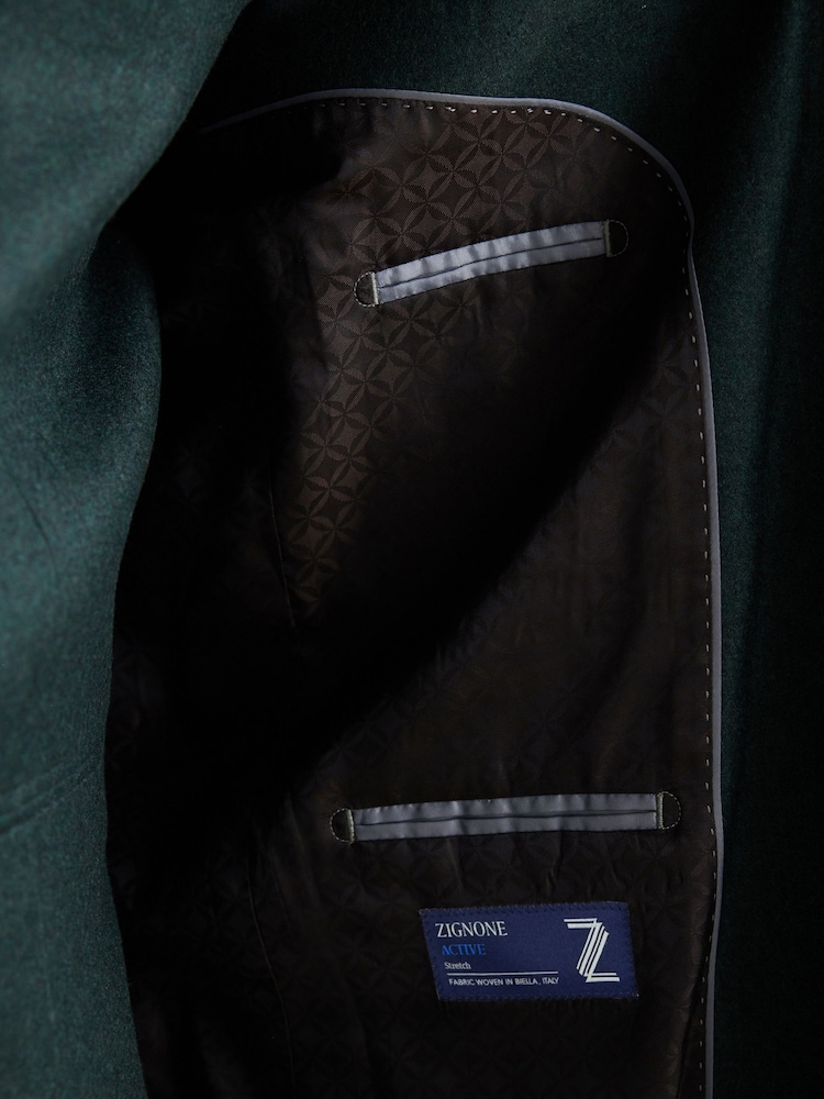 Verde - Signature Zignone Flannel Costum Jachetă - Image 5 of 10