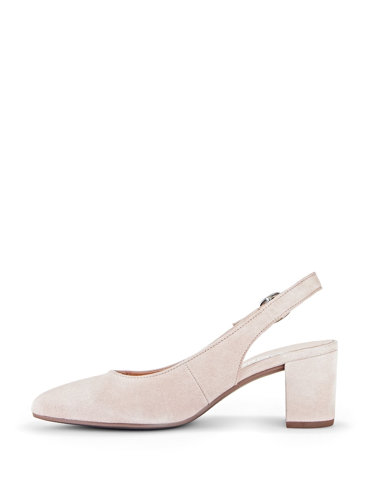 Gabor Pink Helmsdale Rouge Suede Slingback Shoes - Image 2 of 5