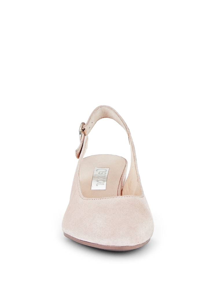 Gabor Pink Helmsdale Rouge Suede Slingback Shoes - Image 5 of 5