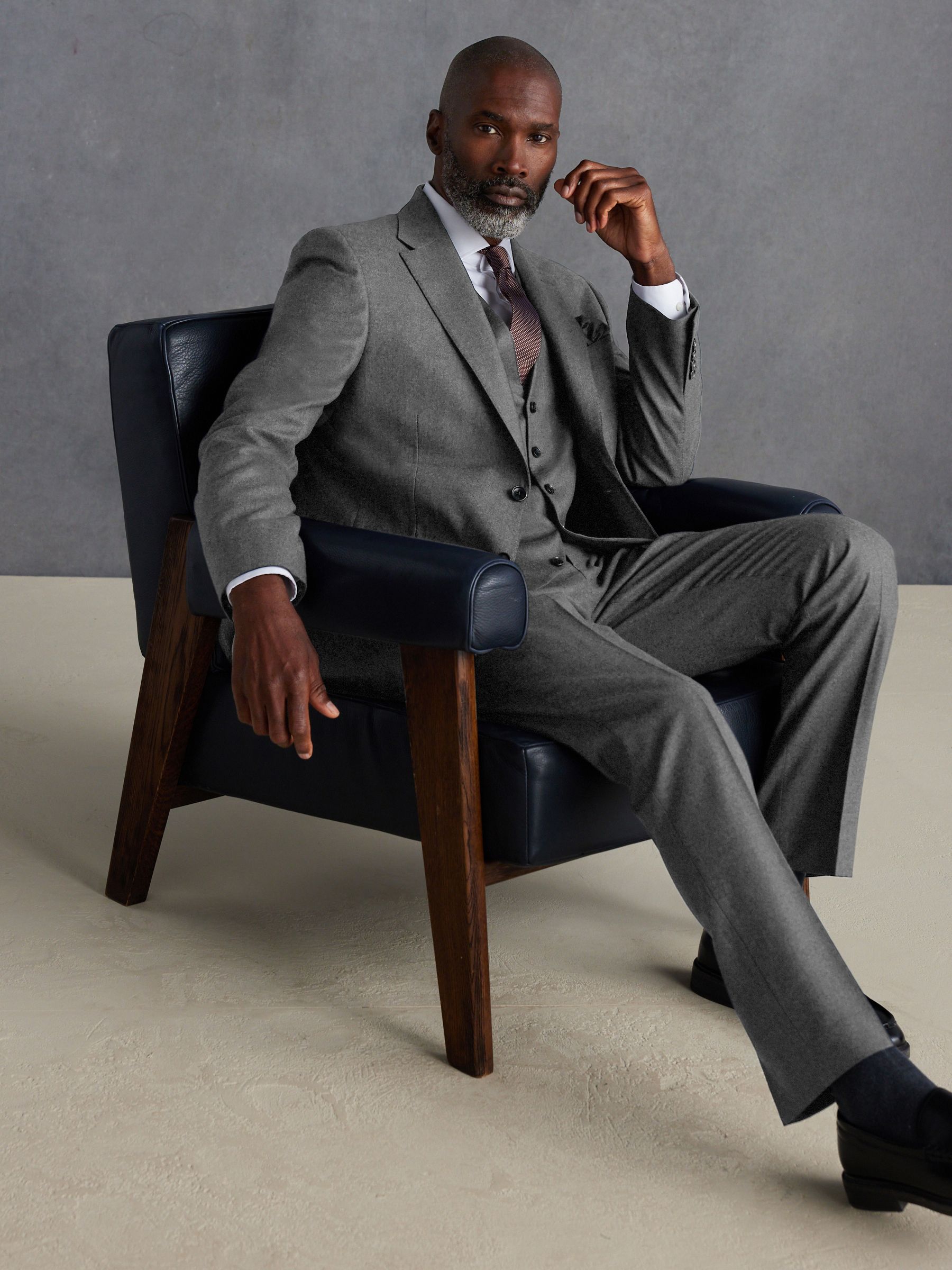 Grey Signature Zignone Flannel Suit Jacket