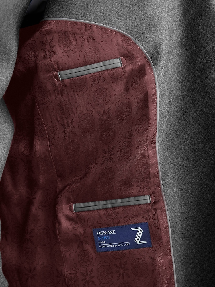 Grau - Signature Flanell-Anzugsjackett „Zignone“ - Image 5 of 10