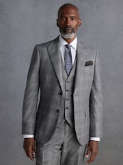 Grau - Signature Marzotto Check Italian Wool Suit Jacket - Bild 1 von 8