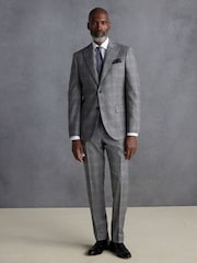 Grau - Signature Marzotto Check Italian Wool Suit Jacket - Bild 2 von 8