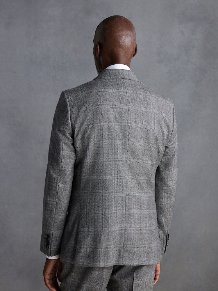 Gris - Signature Marzotto Check Italian Wool Suit Jacket - Image 3 of 8