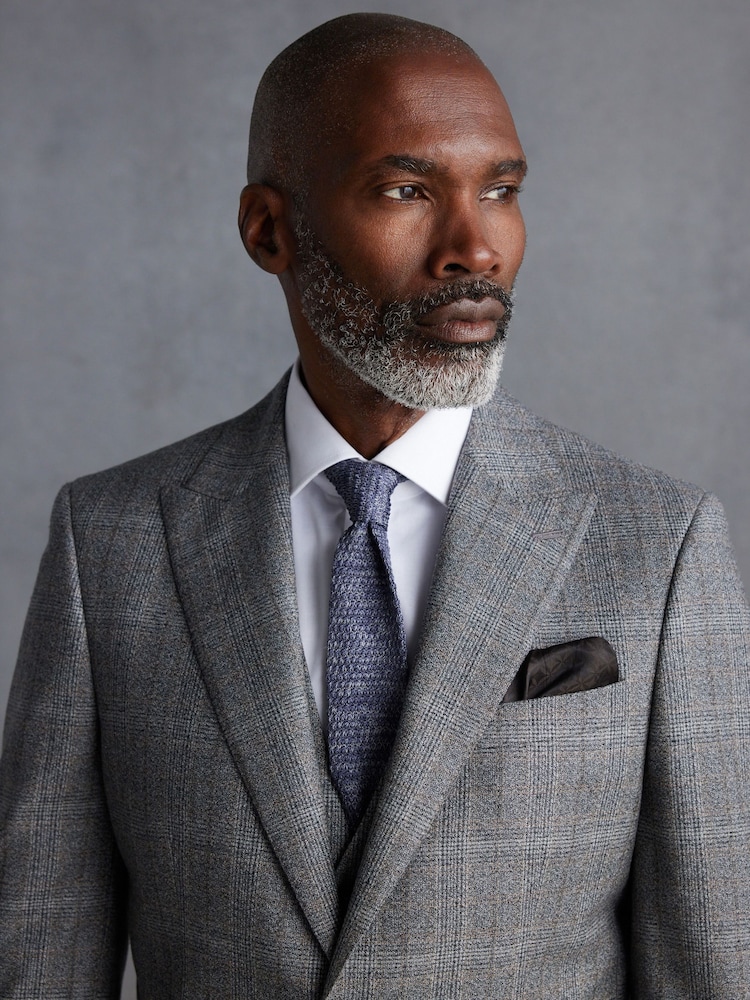 Gris - Signature Marzotto Check Italian Wool Suit Jacket - Image 4 of 8