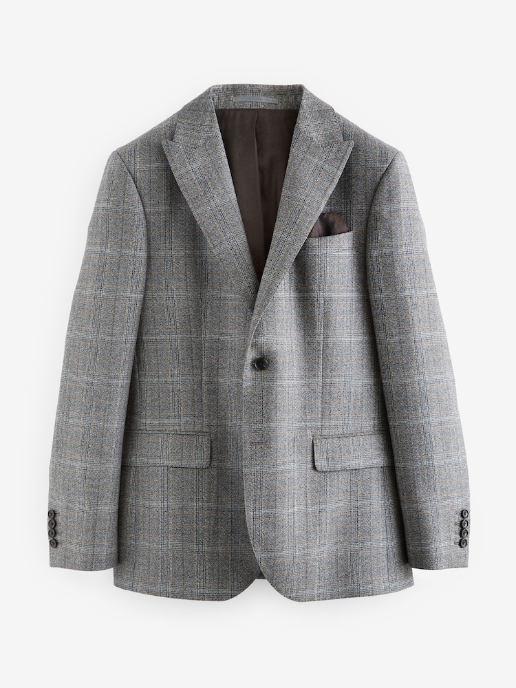 Gris - Signature Marzotto Check Italian Wool Suit Jacket - Image 5 of 8