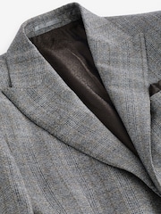 Grau - Signature Marzotto Check Italian Wool Suit Jacket - Bild 7 von 8