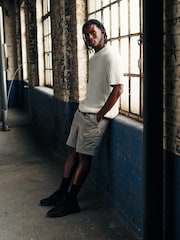 Grey EDIT Relaxed Short Sleeve Knitted Crew Jumper - Image 2 of 7