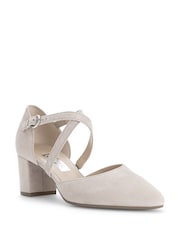 Gabor Pink Gazelle Rouge Suede Open Court Shoes - Image 3 of 5