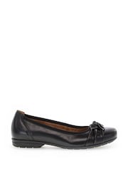 Gabor Wide Fit Ashlene Leather Ballerina Style Shoes - Image 1 of 5